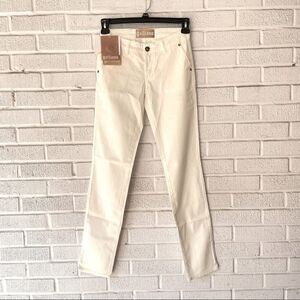Galliano BNW Jeans Chinos Regular Women In White Slim Fit Mid rise Italy 25x31
